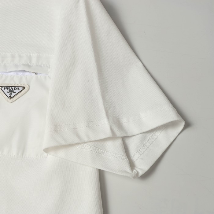 Prada Triangle Logo Nylon Pocket T-Shirt