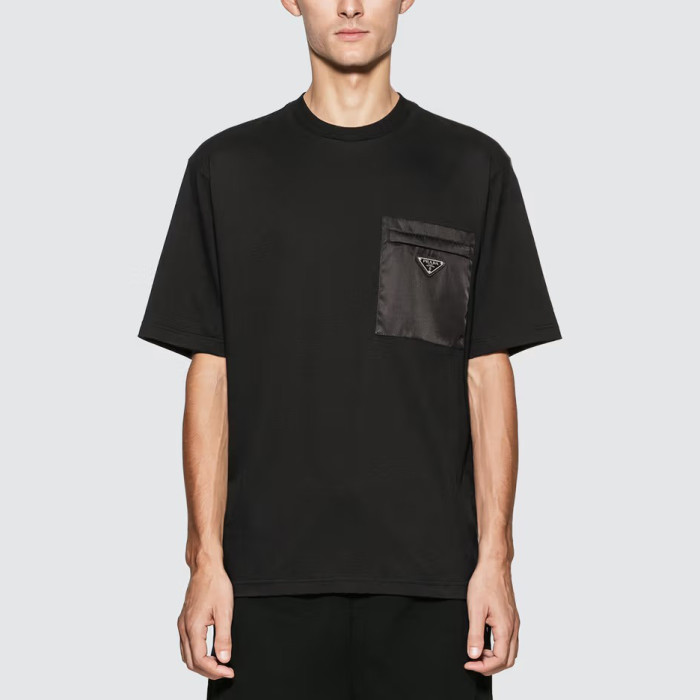 Prada Triangle Logo Nylon Pocket T-Shirt