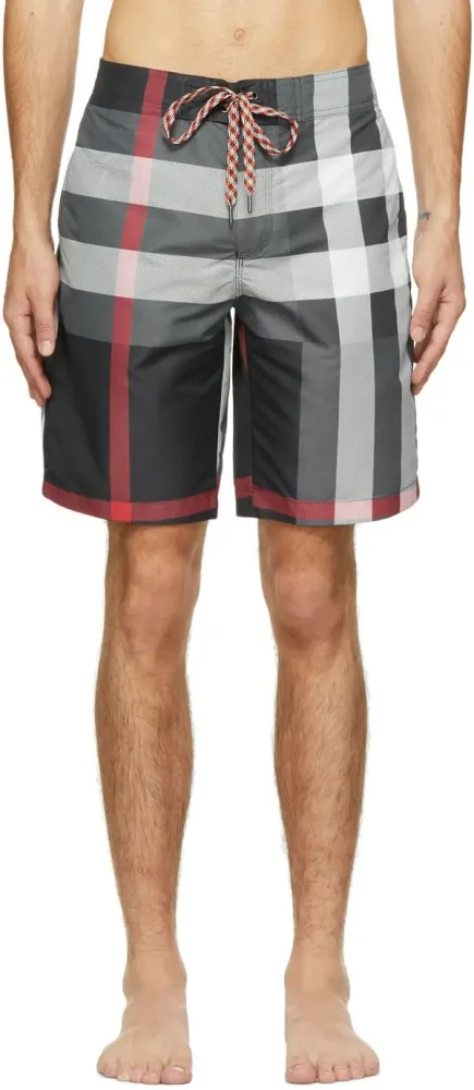Burberry Check Swim Drawstring Swim Shorts