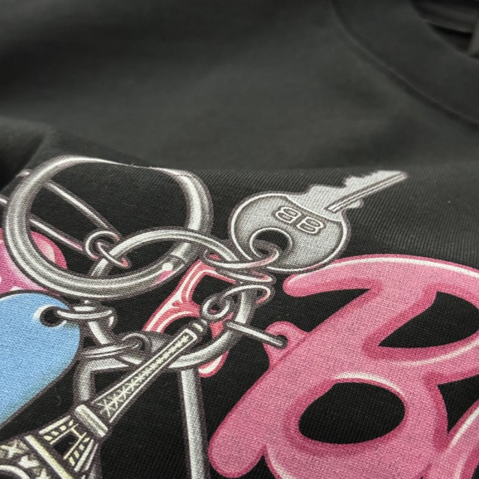 Balenciaga Tower Keychain Cotton Short Sleeve T-Shirt