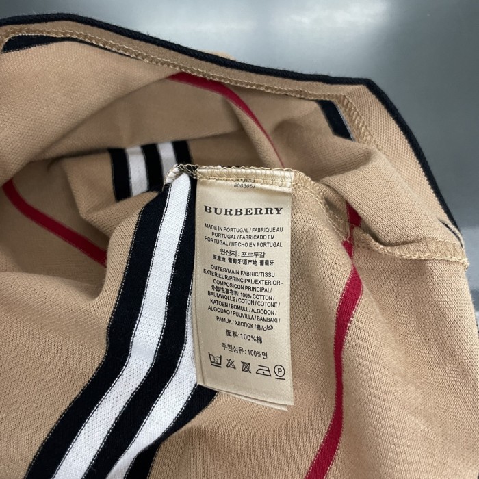 Burberry Striped Contrast Embroidered Warhorse Polo Shirt
