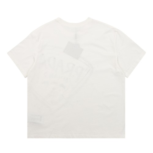 Prada Washed Hand-Painted Logo Short Sleeve T-shirt