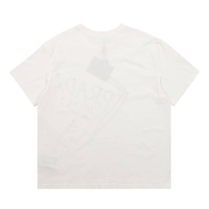 Prada Washed Hand-Painted Logo Short Sleeve T-shirt