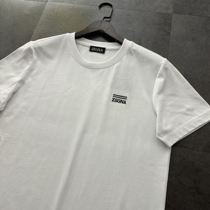 ZEGNA Logo Embroidered Cotton T-shirt