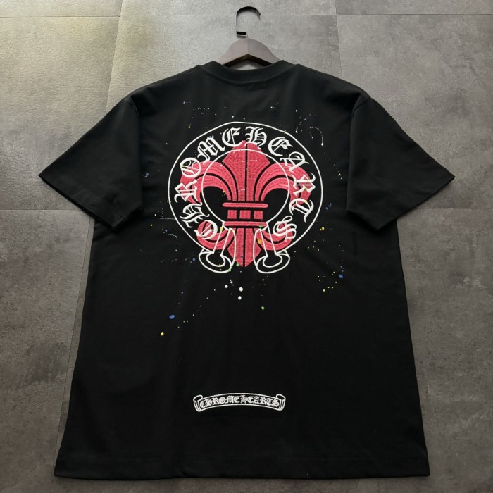 Chrome Hearts Horseshoe Flower Patch Short Sleeve T-Shirt
