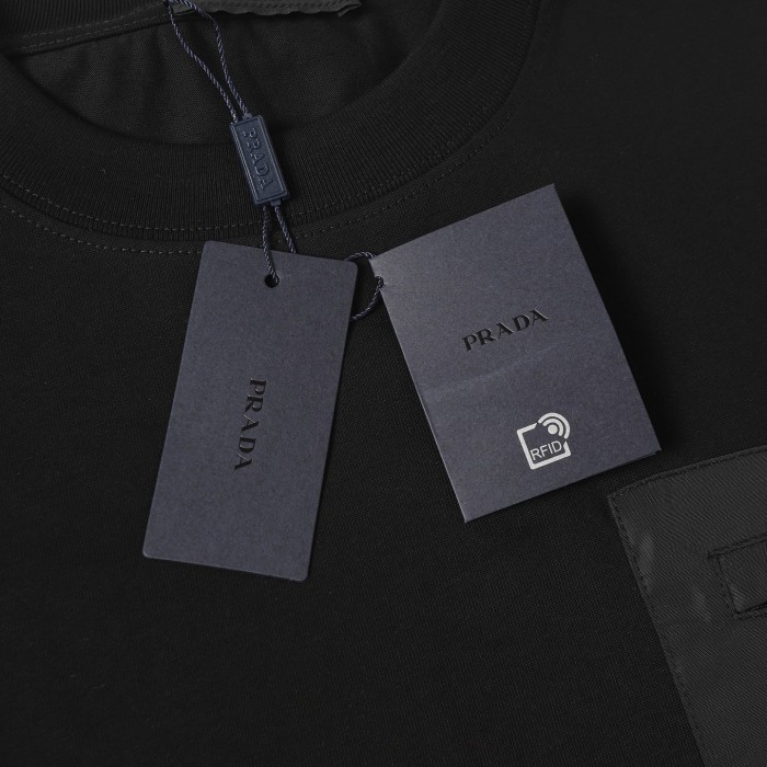 Prada Triangle Logo Nylon Pocket T-Shirt