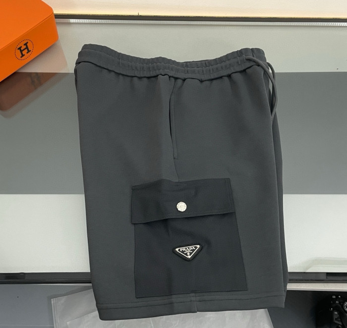 Prada Pocket Classic Triangle Iron Logo Shorts