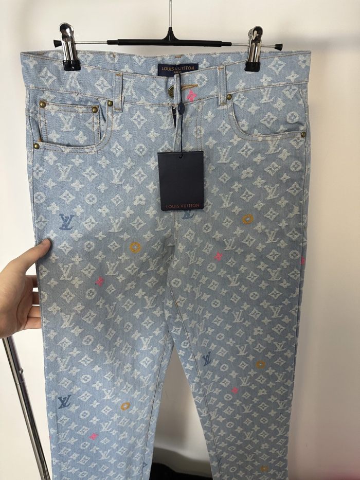Louis Vuitton Jacquard Monogram Denim Pants
