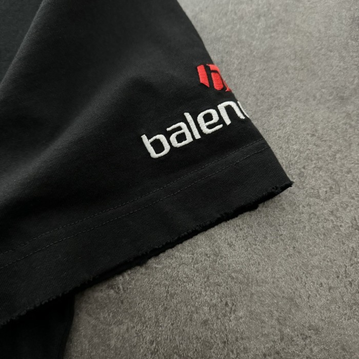 Balenciaga Logo Embroidered Cotton Short Sleeve T-Shirt