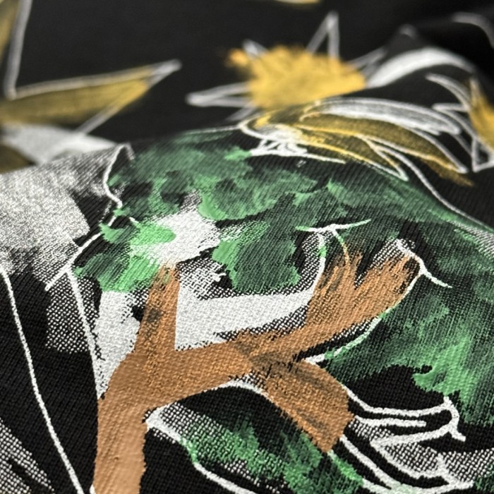 Givenchy Hand-painted Print Cotton Short Sleeve T-Shirt