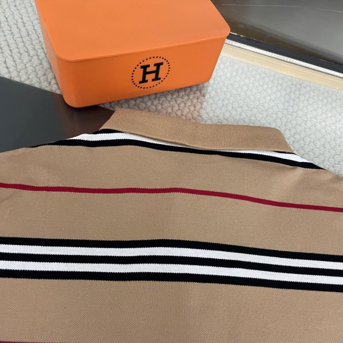 Burberry Striped Contrast Embroidered Warhorse Polo Shirt