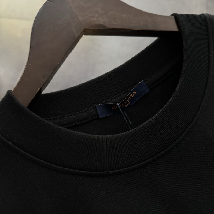 Louis Vuitton Logo Embroidered Cotton Short Sleeve T-Shirt