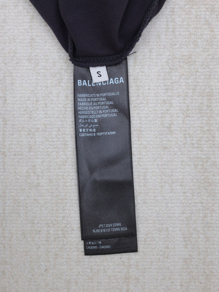 Balenciaga Cotton Short Sleeve T-Shirt With Vintage Effect