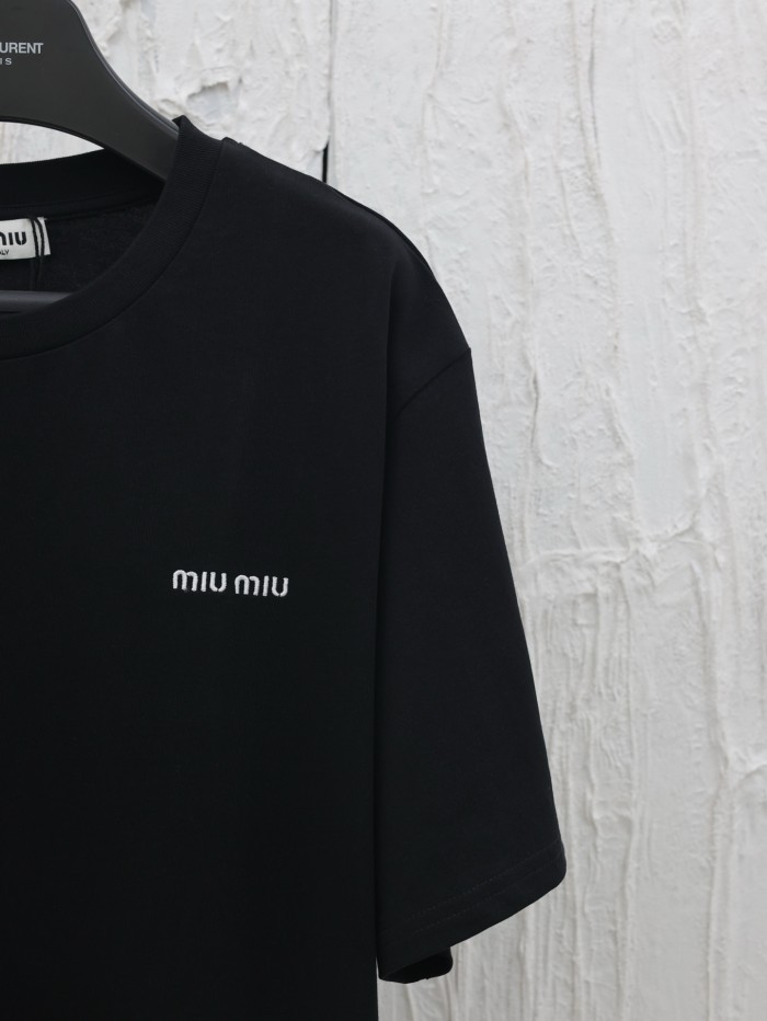 MIUMIU Cotton T-shirt Short Sleeves
