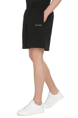 Balenciaga Logo Printed Elastic Waistband Track Shorts