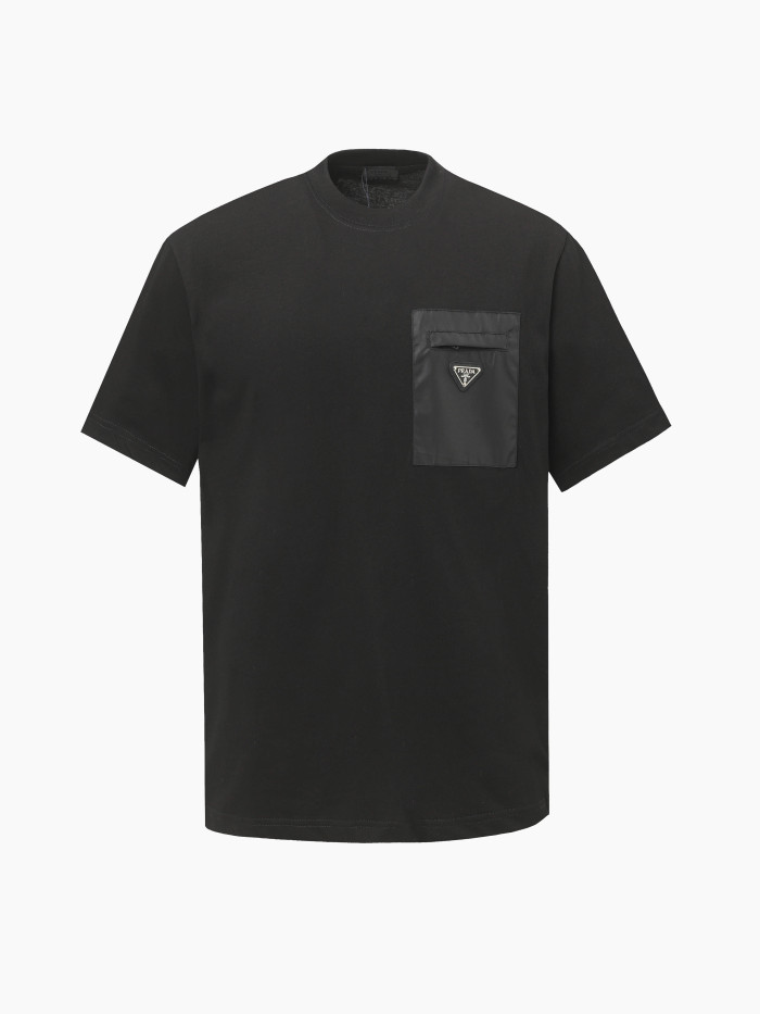 Prada Triangle Logo Nylon Pocket T-Shirt
