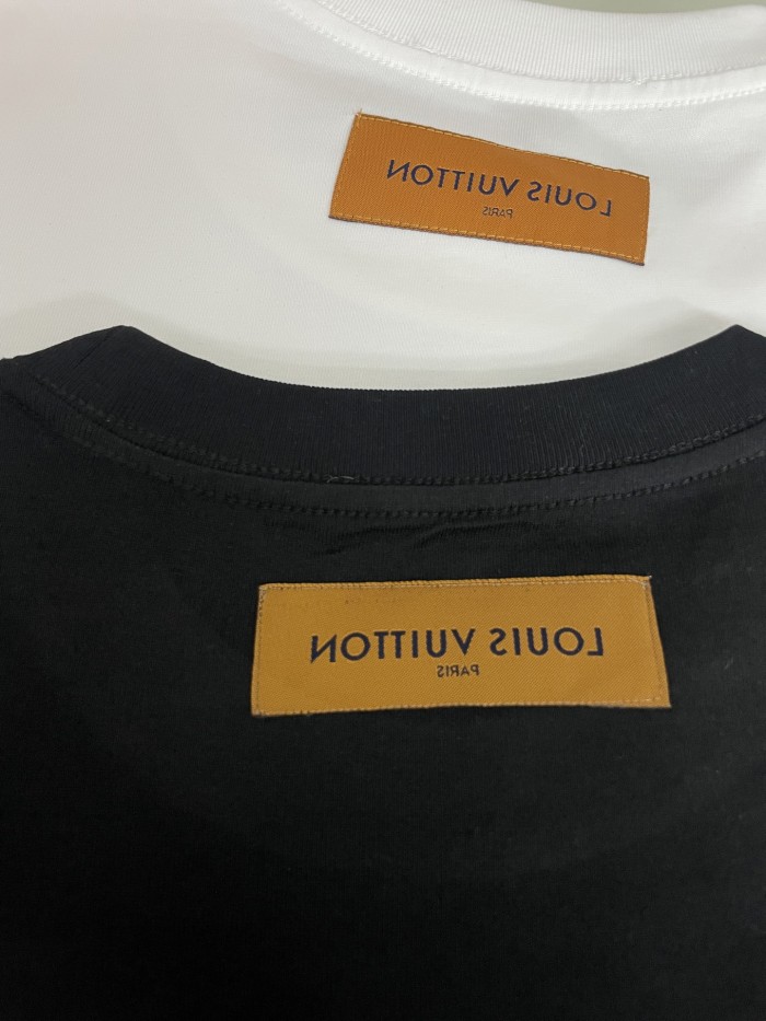 Louis Vuitton LOGO Flower Print Cotton T-shirt Short Sleeves