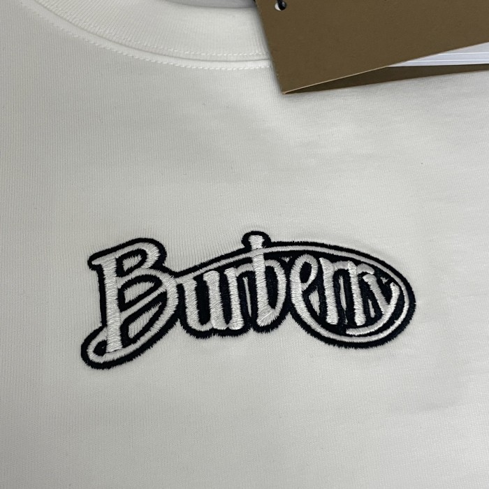 Burberry Logo Embroidery Cotton Short Sleeves T-shirt