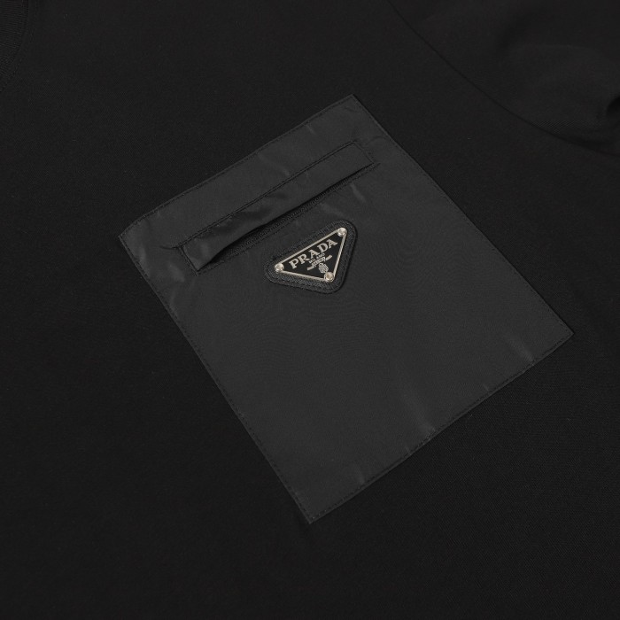 Prada Triangle Logo Nylon Pocket T-Shirt
