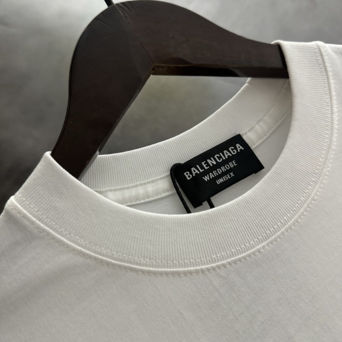 Balenciaga Tower Keychain Cotton Short Sleeve T-Shirt