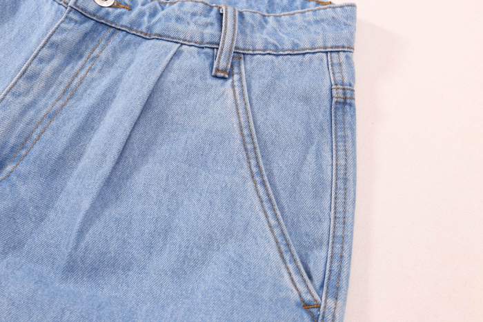 Miu Miu Logo Embroidered Denim Shorts