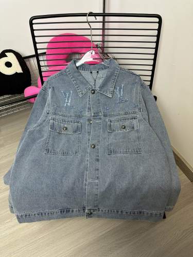 Louis Vuitton Washed Monogram Logo Denim Jacket