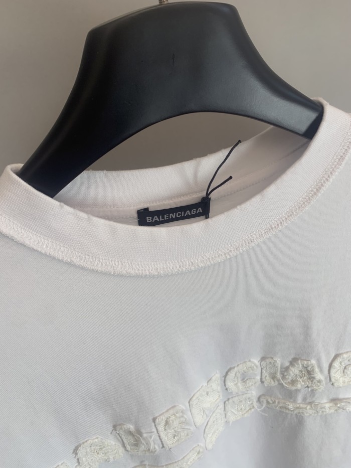 Balenciaga Logo Patch Embroidered Short Sleeve T-shirt