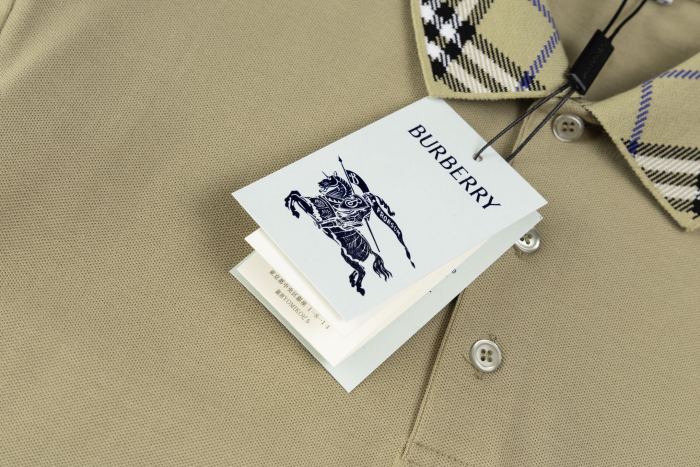 Burberry Check Collar Cotton Polo Shirt