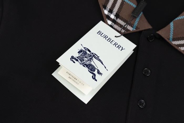 Burberry Check Collar Cotton Polo Shirt