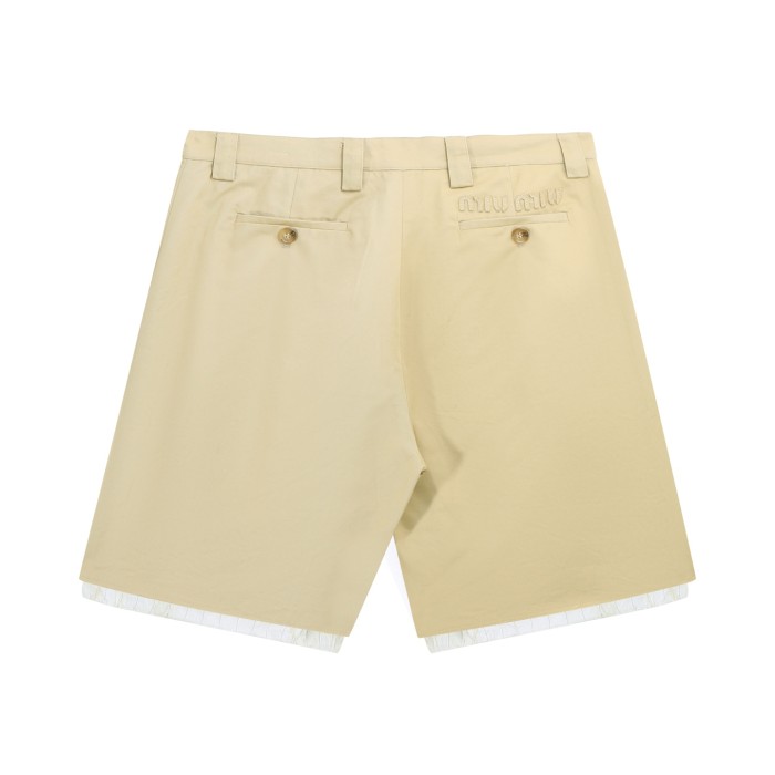 Miu Miu Logo Embroidered Denim Shorts