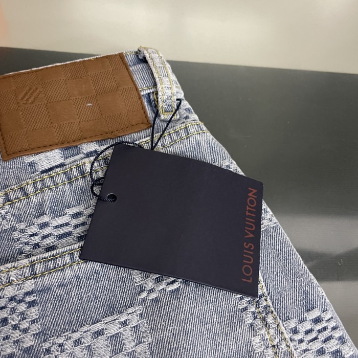 Louis Vuitton Damier Short-Sleeved Chambray Shirt Shorts Set