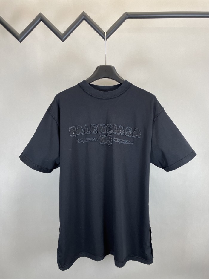 Balenciaga Logo Patch Embroidered Short Sleeve T-shirt