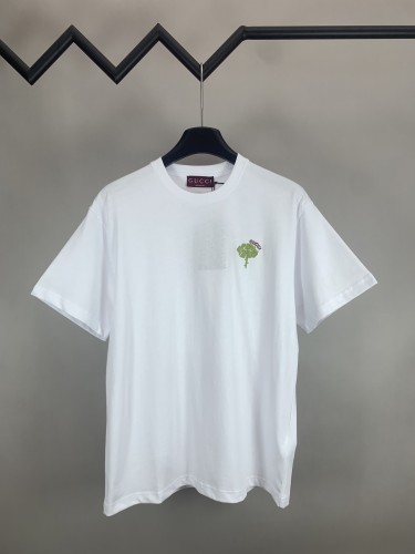 Gucci Embroidered Flower Cotton Short Sleeved T-shirt