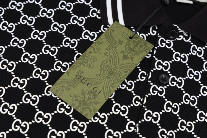 GUCCI GG JACQUARD COTTON PIQUET POLO