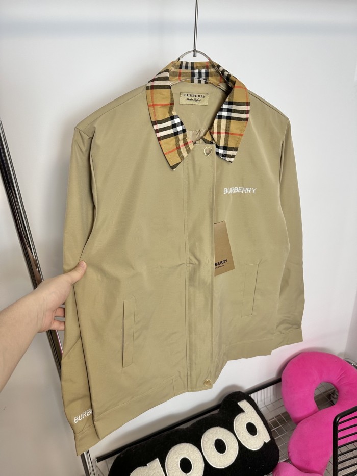 BURBERRY Classic Plaid Polo Collar Jacket