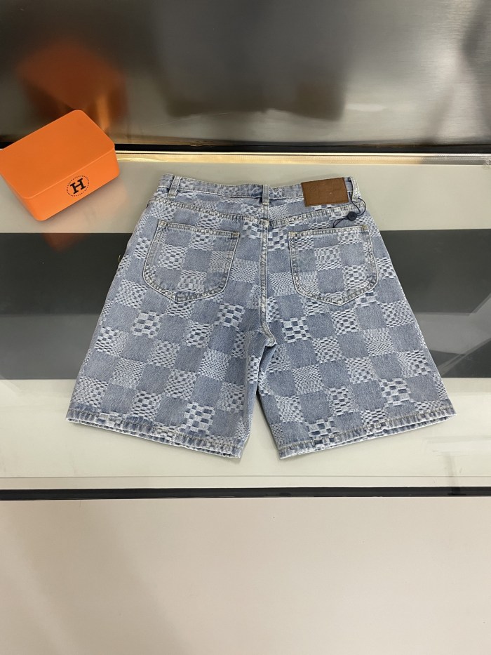 Louis Vuitton Damier Short-Sleeved Chambray Shirt Shorts Set