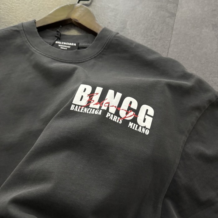 Balenciaga Logo Print Cotton Short Sleeved T-shirt