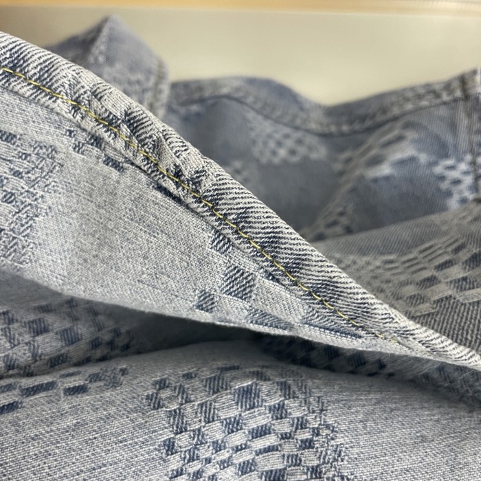 Louis Vuitton Damier Short-Sleeved Chambray Shirt Shorts Set
