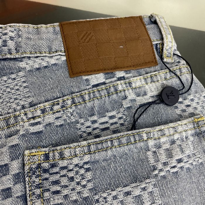 Louis Vuitton Damier Short-Sleeved Chambray Shirt Shorts Set
