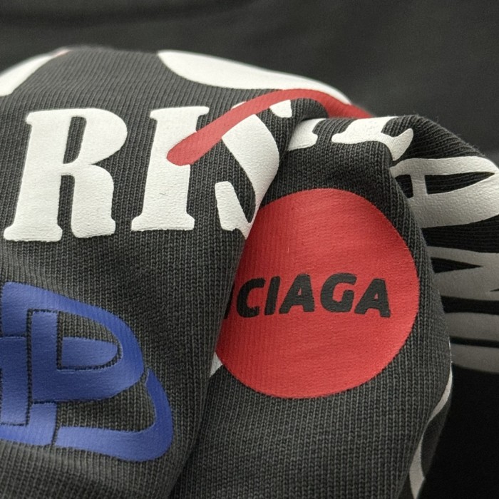 Balenciaga Logo Print Cotton Short Sleeved T-shirt