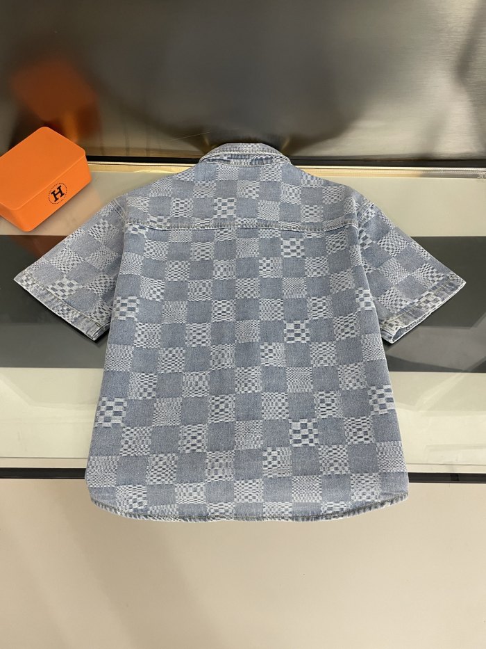 Louis Vuitton Damier Short-Sleeved Chambray Shirt Shorts Set