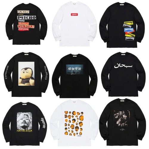 Superme Cotton Long Sleeves T-shirt 18 Style
