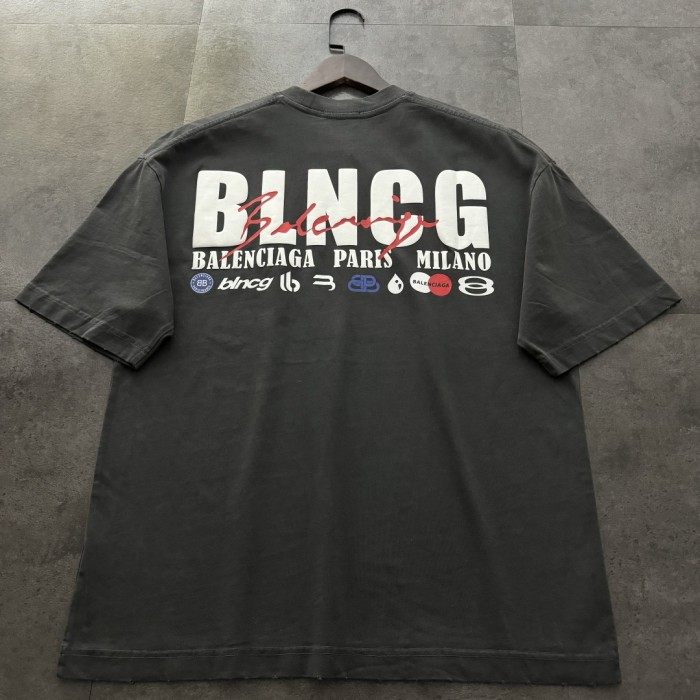 Balenciaga Logo Print Cotton Short Sleeved T-shirt