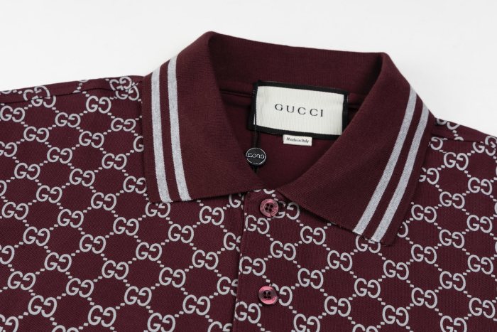 GUCCI GG JACQUARD COTTON PIQUET POLO