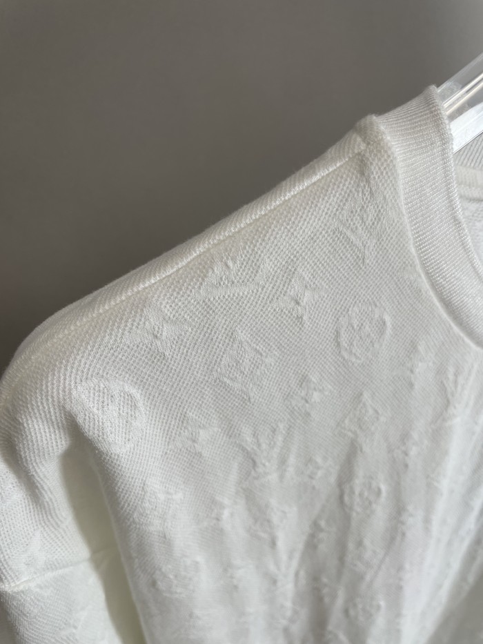 Louis Vuitton Knitted Jacquard Cotton Short Sleeved T-shirt