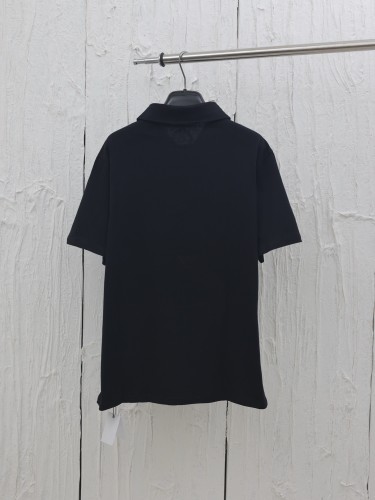Chrome Hearts Silver Button Horseshoe Button Polo Shirt