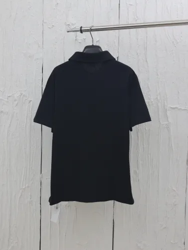 Chrome Hearts Silver Button Horseshoe Button Polo Shirt