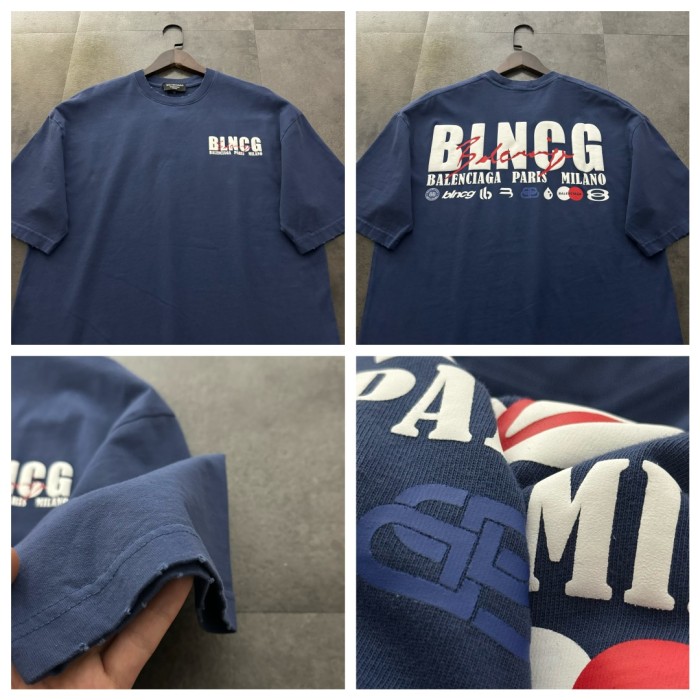 Balenciaga Logo Print Cotton Short Sleeved T-shirt