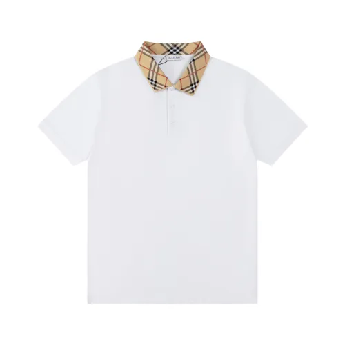 Burberry Check Collar Cotton Polo Shirt