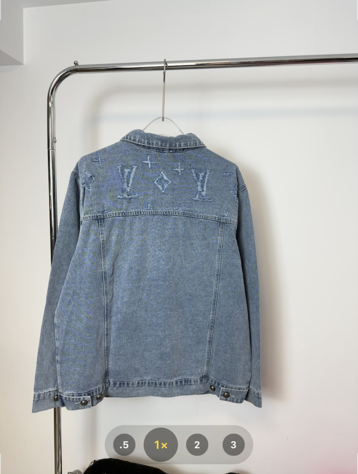 Louis Vuitton Washed Monogram Logo Denim Jacket
